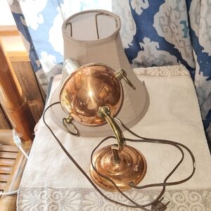 Vintage Copper Lamp With Shade